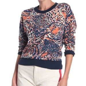 Mother The Square Lightweight Leopard Sweatshirt Woman’s Small